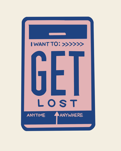 Get Lost decorative travel bag patch with adventure design