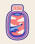 Exit decorative bag patch design for travel backpacks
