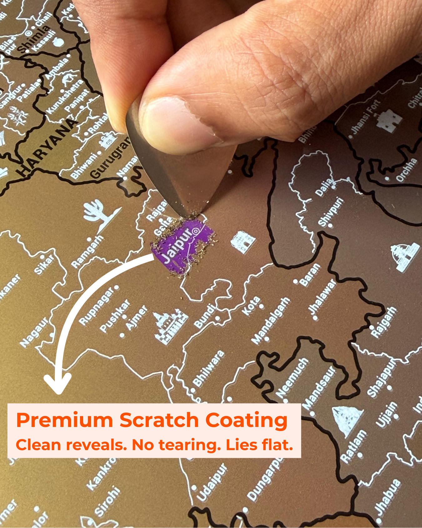 India Travel Scratch Map