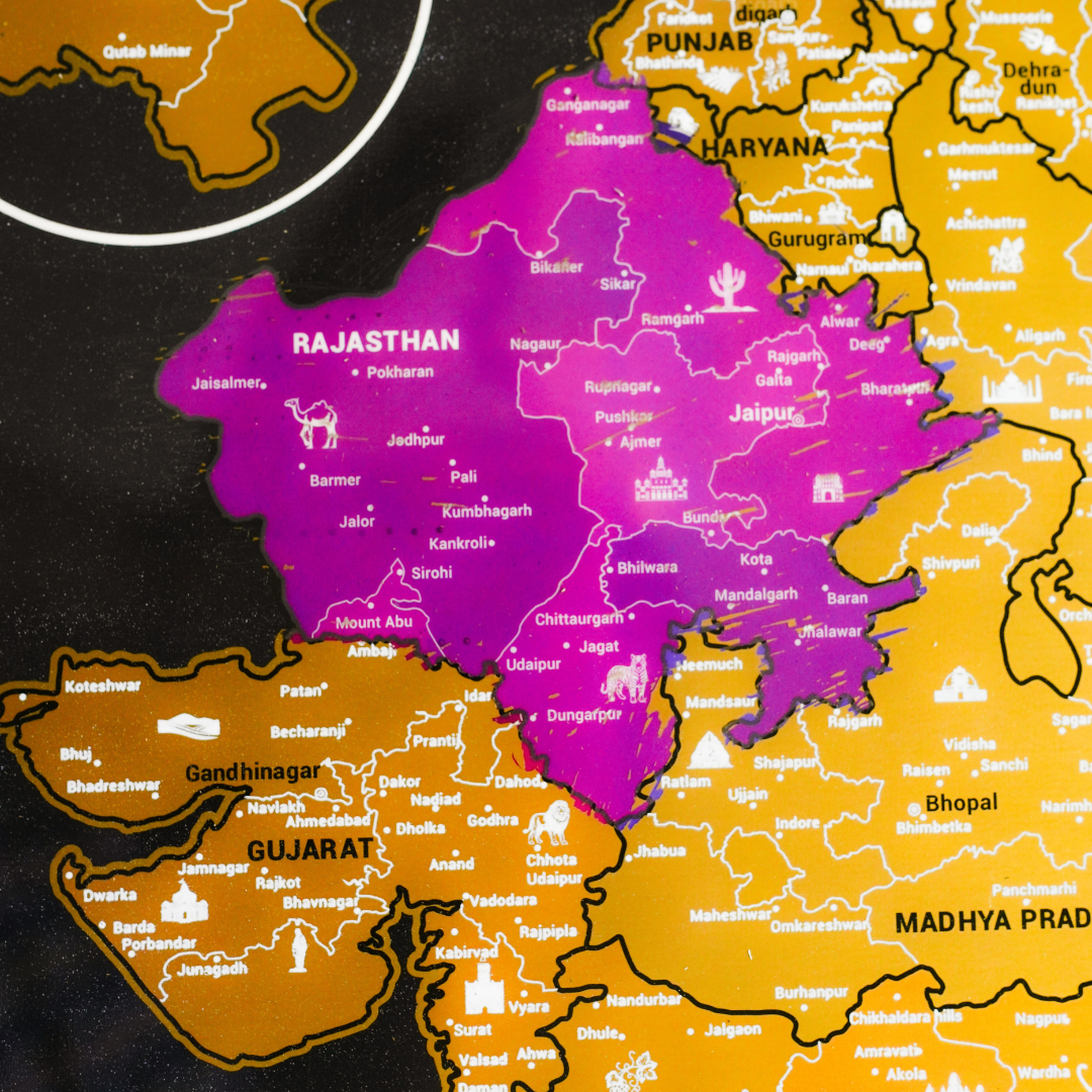 India Travel Scratch Map