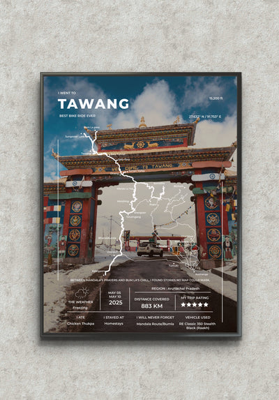 Frame Your Road Trip - A3 Size - Printed Rolled Art / Tawang