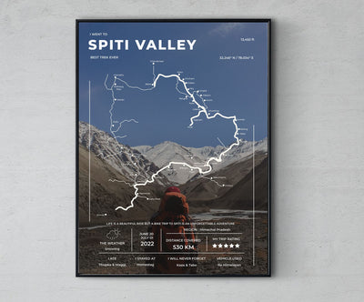 Frame Your Road Trip - A3 Size - Printed Rolled Art / Spiti Valley